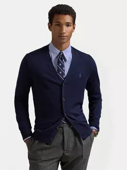 Кардиган приталенного кроя Polo Ralph Lauren, синий