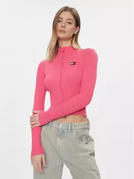 Кардиган приталенного кроя Tommy Jeans, розовый