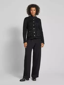 Кардиган прямого кроя с накладными карманами Milano Italy, черный