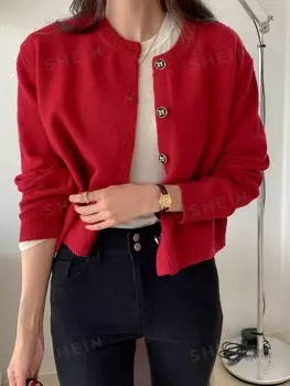 Кардиган, пуговицы спереди Dazy, красный