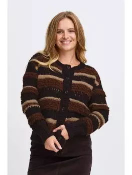 Кардиган PULZ Jeans Strickjacke, коричневый