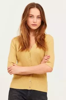 Кардиган PULZ Jeans Strickjacke PZSARA 50206209, желтый