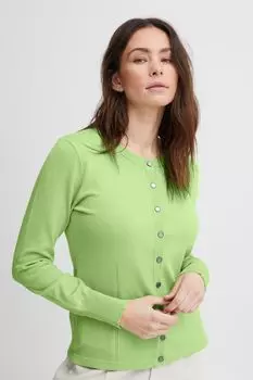 Кардиган PULZ Jeans Strickjacke, зеленый