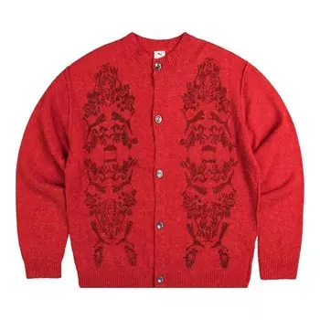 Кардиган Puma x Aries Knitted Cardigan Red, красный