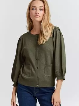 Кардиган пзсара Pulz Jeans, зеленый