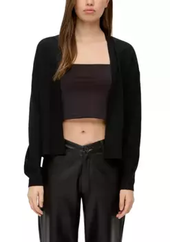 Кардиган QS с фирменной этикеткой, черный