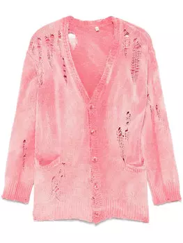 Кардиган R13 с потертостями, розовый