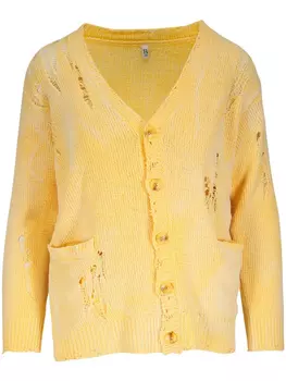 Кардиган R13 с потертостями, желтый