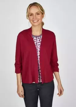 Кардиган Rabe с рюшами на рукавах, цвет Burgund