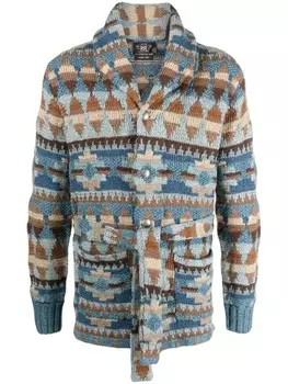 Кардиган Ranch с узором Ralph Lauren RRL, синий