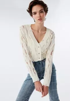 Кардиган REGULAR FIT DISTRESSED EFFECT Twist, белый