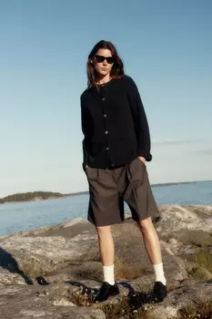 Кардиган рельефной вязки H&M, синий