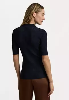 Кардиган RIB KNIT ELBOW SLEEVE POLO CARDIGAN Lauren Ralph Lauren, синий