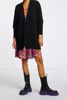 Кардиган Rich & Royal с открытым ниспадающим краем, черный