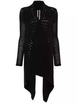 Кардиган Rick Owens средней длины с запахом, черный