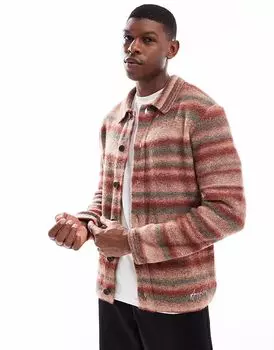 Кардиган River Island в полоску с начесом, многоцветный