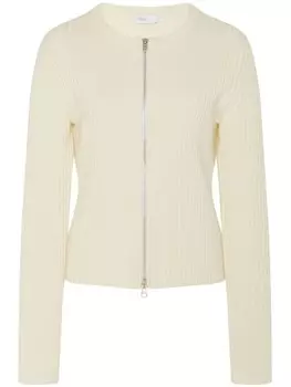 Кардиган Rosetta Getty с застежкой-молнией и рубчатой вязкой, серый