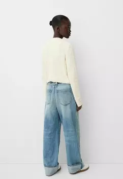 Кардиган ROUND NECK Bershka, белый