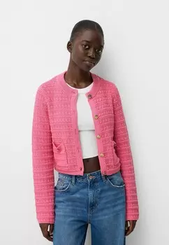 Кардиган ROUND NECK Bershka, светло-розовый