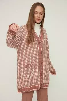 Кардиган - Розовый - Свободный крой Trendyol Modest, розовый