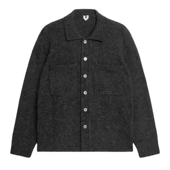 Кардиган-рубашка H&M x Arket Shirt-style wool, темно-серый