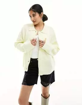 Кардиган-рубашка с вязаным воротником ASOS DESIGN