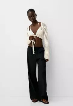 Кардиган RUSTIC TIED Bershka, белый