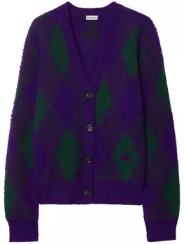 Кардиган с эффектом потертости Burberry, фиолетовый