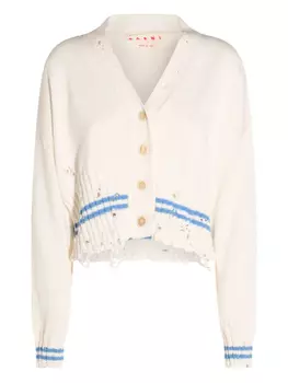 Кардиган с эффектом потертости Marni, белый