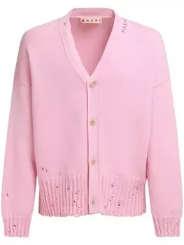 Кардиган с эффектом потертости Marni, розовый