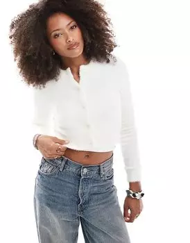 Кардиган с эффектом усадки в кремовом цвете Miss Selfridge