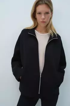 Кардиган с аквалангом на молнии H&M, черный