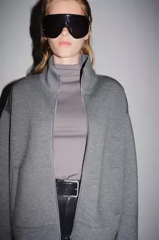 Кардиган с аквалангом на молнии H&M, серый