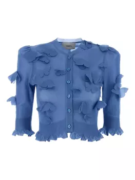 Кардиган с бабочками Coperni, синий