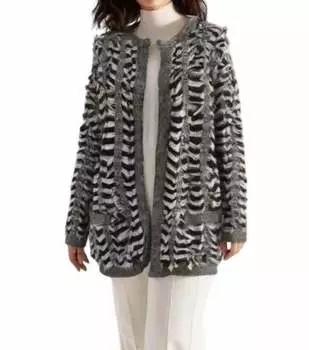 Кардиган с бахромой черного и белого цвета endless rose