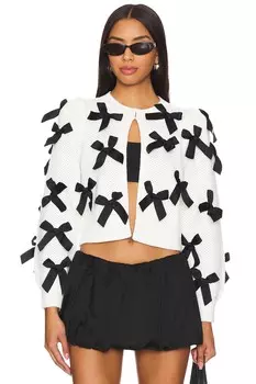 Кардиган с бантом «китти» Alice + Olivia, черный