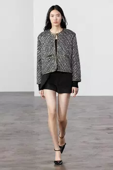 Кардиган с блестками и бисером ZARA, черный
