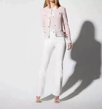 Кардиган с блестками и рубчиком в розовом цвете oolala