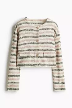 Кардиган с блестящей фактурой H&M, бежевый