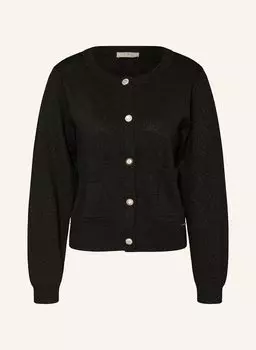 Кардиган с блестящей пряжей и драгоценными камнями Ivi Collection, черный