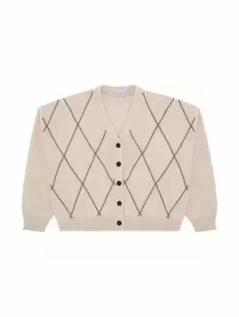 Кардиган с цепью мониль Brunello Cucinelli, бежевый