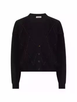 Кардиган с цепью мониль Brunello Cucinelli, тёмно-синий