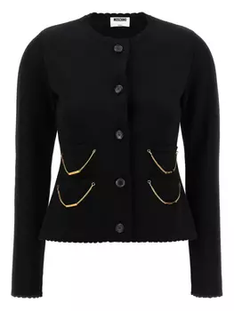 Кардиган с цепочкой Moschino, черный