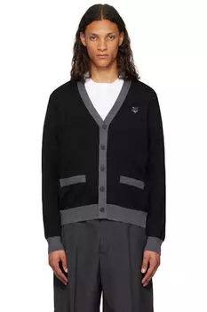 Кардиган с черной лисьей головой Maison Kitsun