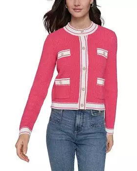 Кардиган с четырьмя карманами KARL LAGERFELD PARIS, розовый