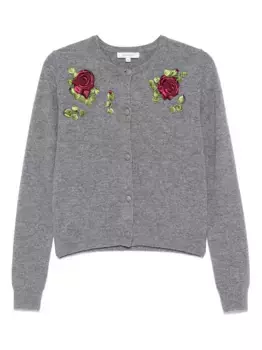 Кардиган с цветочной аппликацией MARKGONG, серый