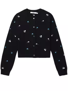 Кардиган с цветочной вышивкой b+ab, черный