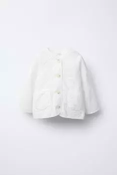 Кардиган с цветочной вышивкой ZARA, белый