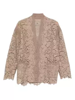 Кардиган с цветочным кружевом Ermanno Scervino, нейтральный