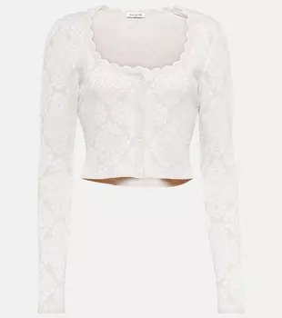 Кардиган с цветочным принтом ALAA, белый